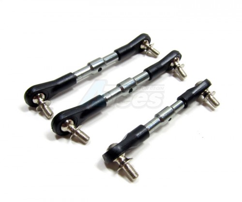 GPM Racing Tamiya DF-02 Aluminum Completed Tie Rod With 5.8mm Balls - 3pcs Set Gun Metal