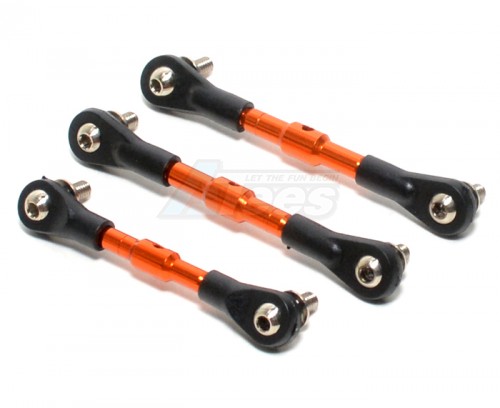 GPM Racing Tamiya DF-02 Aluminum Completed Tie Rod With 5.8mm Balls - 3pcs Set Orange