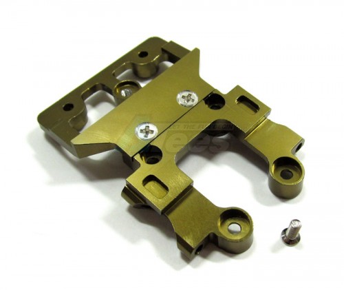 GPM Racing Tamiya DF-03 Aluminum Front Gear Box Lower Mount With Screws - 1pc Set (DF03RA Subaru Impreza) Golden Black