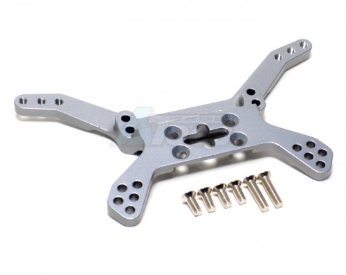 GPM Racing Tamiya DF-03 Aluminum Rear Shock Tower With Screws - 1pc Set Gun Metal