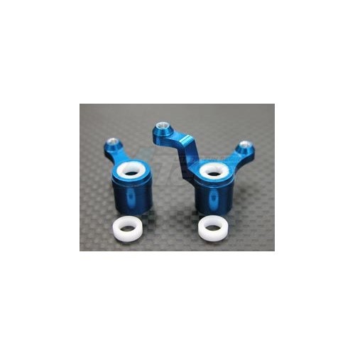 GPM Racing Tamiya DF-03 Aluminum Steering Assembly With Collars and Bearings - 2 Pcs Set (DF03RA Subaru Impreza) Blue