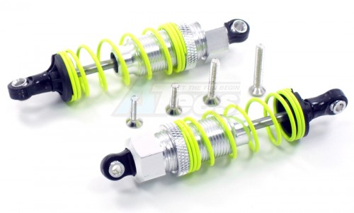 GPM Racing Miscellaneous All Aluminum Front Adjustable Shocks (75MM) With Plastic Ball Top & Screws - 1 Pair Silver