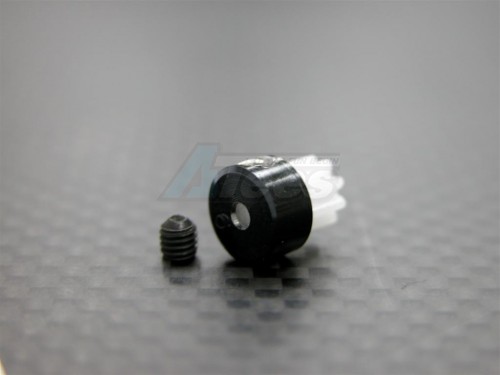 GPM Racing Kyosho Mini-Z MR-02 Delrin + Aluminum Motor Gear (9t) with Screw - 1 Piece Set Black