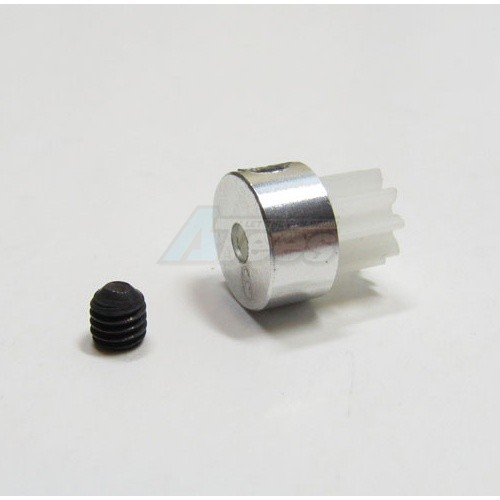 GPM Racing Kyosho Mini-Z MR-02 Delrin + Aluminum Motor Gear (9t) with Screw - 1 Piece Set Silver