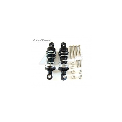 GPM Racing Miscellaneous All Aluminum Ball Top Damper (55mm) With 1.5mm Coil Spring & Aluminum Collars & Washers & Screws - 1pr Set Black