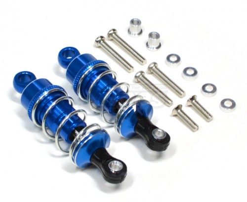 GPM Racing Miscellaneous All Aluminum Ball Top Damper (55mm) With 1.5mm Coil Spring & Aluminum Collars & Washers & Screws - 1pr Set