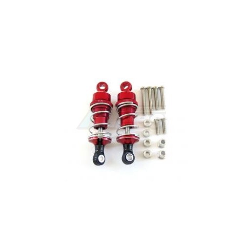GPM Racing HPI Sprint 2 Aluminum Ball Top Damper (55mm) With 1.5mm Coil Spring & Aluminum Collars & Washers & Screws - 1pr Set Red