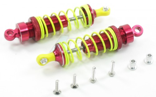 GPM Racing Miscellaneous All Competition Aluminum Ball Top Threaded Shocks 80MM 1 Pair Red (Yellow Springs)
