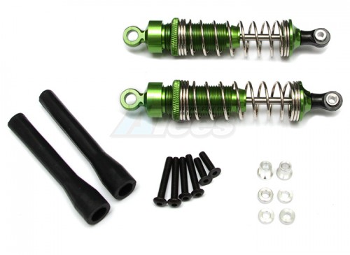 GPM Racing Miscellaneous All Aluminum Ball Top Damper (85mm) With 1.2mm Coil Spring & Aluminum Collars & Washers & Screws & Dust-proof Black Plastic Cover - 1pr Set Green