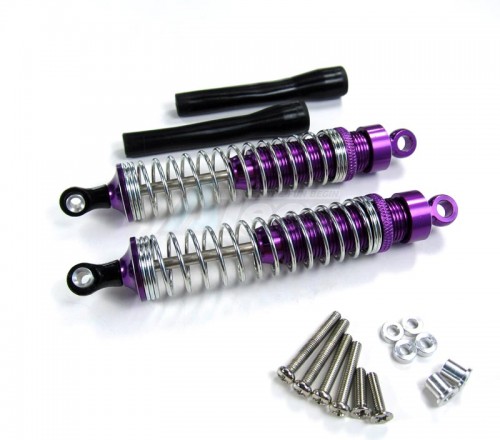GPM Racing Miscellaneous All Competition Aluminum Ball Top Threaded Shocks 100MM (2) Purple (Silver Springs)