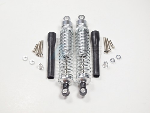 GPM Racing Miscellaneous All Competition Aluminum Ball Top Threaded Shocks 100MM (2) Silver (Silver Springs)