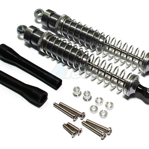 GPM Racing Miscellaneous All Aluminum Oil-Filled Adjustable Threaded Shocks 120MM 1 Pair Gun Metal