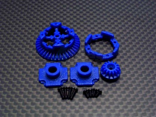 GPM Racing Team Losi Mini Rock Crawler Mixed Material Differential Gear - 1 Assembled Set Blue