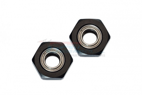 GPM Racing Tamiya DT-03 Aluminium Front Wheel Hex Adapter - 2Pcs Set Black