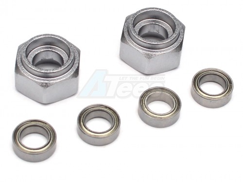 GPM Racing Tamiya DT-03 Aluminium Front Wheel Hex Adapter - 2Pcs Set Gun Metal