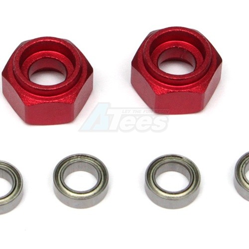 GPM Racing Tamiya DT-03 Aluminium Front Wheel Hex Adapter - 2Pcs Set Red