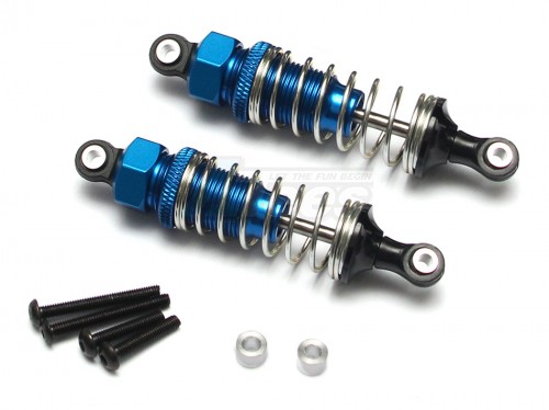 GPM Racing Tamiya DT-03 Tamiya DT-03 Aluminum Front Adjustable Plastic Ball Top 70mm Damper - 1Pr Set Blue