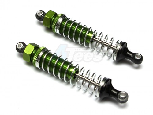GPM Racing Tamiya DT-03 Tamiya DT03 Aluminum Rear Adjustable Plastic Ball Top 90mm Damper - 1Pr Set Green