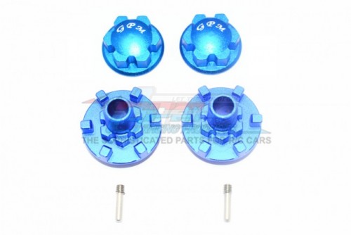GPM Racing Traxxas E-Revo Aluminium Wheel Hex Claw + Wheel Lock - 6Pcs Set (For E-Revo VXL 86086-4) Blue