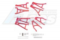 GPM Racing Traxxas E-Revo Aluminium Full Suspension Arm Set (Front + Rear & Upper + Lower) - 6Pcs Set (For E-Revo VXL 86086-4) Red