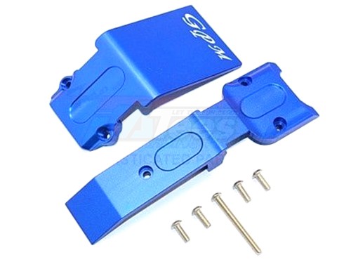 GPM Racing Traxxas E-Revo Aluminium Front Skid Plate - 2Pcs Set Blue
