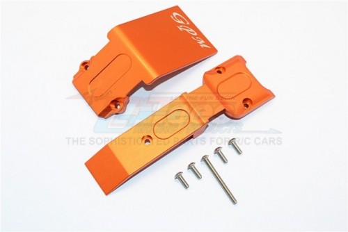 GPM Racing Traxxas E-Revo Aluminium Front Skid Plate - 2Pcs Set Orange