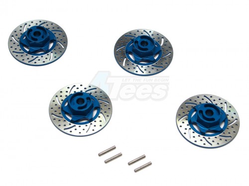GPM Racing Traxxas 1/16 Mini E-Revo Aluminum Brake Disc Hex Adapters - 4PCS Set Blue