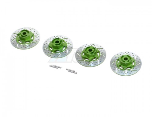GPM Racing Traxxas 1/16 Mini E-Revo Aluminum Brake Disk Hex Adaptors - 4 Pcs Set Green