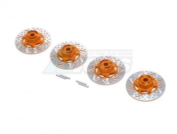 GPM Racing Traxxas 1/16 Mini E-Revo Aluminum Brake Disk Hex Adaptors - 4 Pcs Set Orange