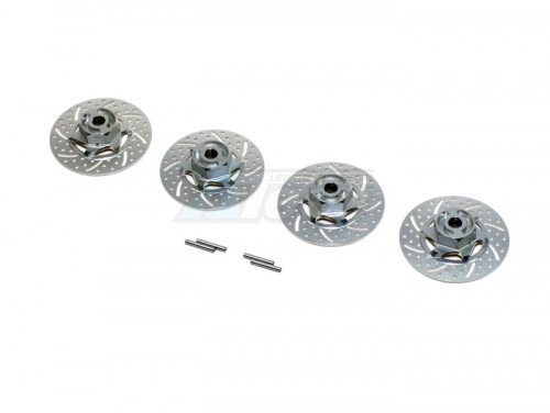 GPM Racing Traxxas 1/16 Mini E-Revo Aluminum Brake Disk Hex Adaptors - 4 Pcs Set Silver