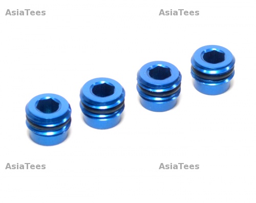 GPM Racing Traxxas 1/16 Mini E-Revo Aluminum Collars With Sealing Rubber Washers For ERV021 - 4 Pcs Set Blue