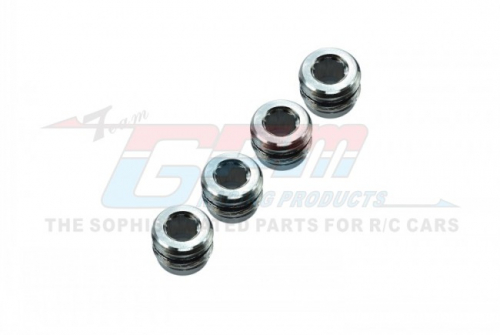 GPM Racing Traxxas 1/16 Mini E-Revo Aluminum Collars With Sealing Rubber Washers For ERV021 - 4 Pcs Set Silver