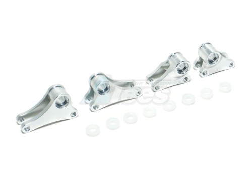 GPM Racing Traxxas 1/16 Mini E-Revo Aluminum Front+rear Rocker Arm - 4 Pcs Set Silver
