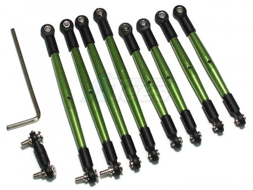 GPM Racing Traxxas 1/16 Mini E-Revo Aluminum Completed Tie Rod - 9pcs Set Blue