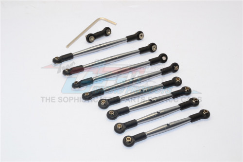 GPM Racing Traxxas 1/16 Mini E-Revo Aluminum Completed Tie Rod - 9pcs Set Gun Metal