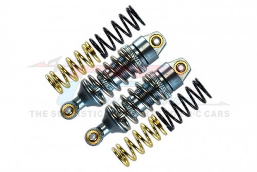 GPM Racing Traxxas 1/16 Mini E-Revo Aluminum Front/rear Adjustable Spring Damper (1.2mm 1.3mm & 1.4mm Coil Springs) With Aluminum Ball Ends - 1pr Set Gun Metal