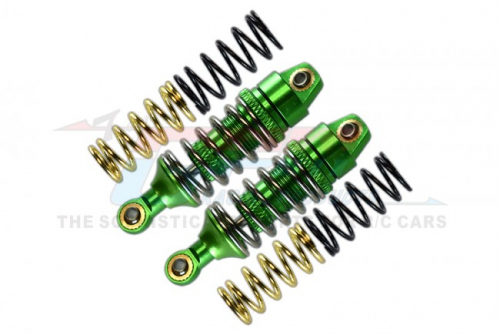 GPM Racing Traxxas 1/16 Mini Slash Aluminum Front/rear Adjustable Spring Damper (1.2mm 1.3mm & 1.4mm Coil Springs) With Aluminum Ball Ends - 1pr Set Green
