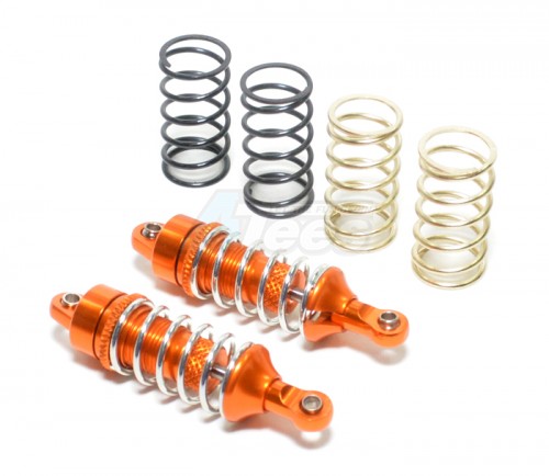 GPM Racing Traxxas 1/16 Mini E-Revo Aluminum Front/rear Adjustable Spring Damper (1.2mm 1.3mm & 1.4mm Coil Springs) With Aluminum Ball Ends - 1pr Set Orange