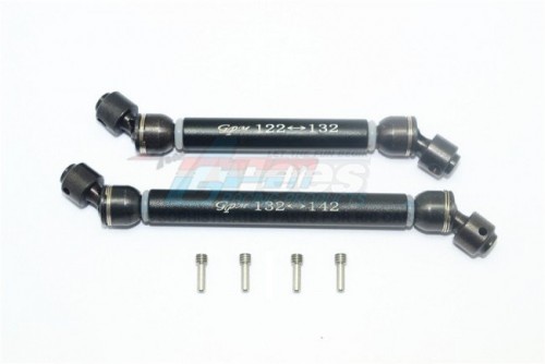 GPM Racing Element RC Enduro Steel+Aluminium Front CVD Drive Shaft - 6Pcs Set Black