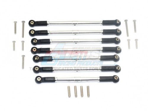 GPM Racing Element RC Enduro Aluminium Adjustable Upper & Lower Suspension Links - 20Pcs Set Silver