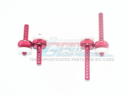 GPM Racing Element RC Enduro Aluminium Front + Rear Magnetic Body Posts - 4Pcs Set Red