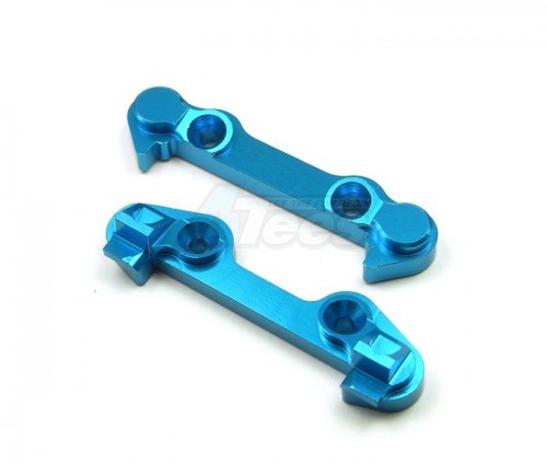GPM Racing Team Losi 8IGHT Aluminum Front & Rear Hinge Pin Brace - 2 Pieces Set Blue