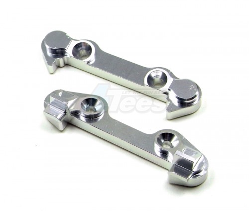 GPM Racing Team Losi 8IGHT Aluminum Front & Rear Hinge Pin Brace - 2 Pieces Set Silver