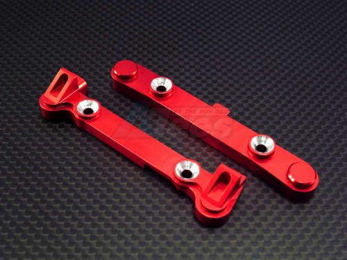 GPM Racing Team Losi 8IGHT Aluminum Rear Inner/outer Hinge Pin Brace - 2 Pieces Set Red