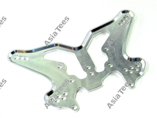 GPM Racing Team Losi 8IGHT Aluminum Rear Shock Tower (4.5mm Thick) - 1 Piece Silver