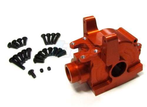 GPM Racing Axial EXO Aluminum Front/Rear Bulkhead - 1 Set Orange