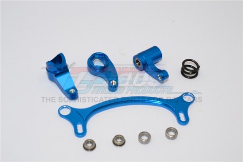 GPM Racing Axial EXO Aluminum Steering Assembly 5 Pieces Set Blue