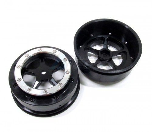 GPM Racing Traxxas Slash Nylon Front Rims Frame With Aluminum 5-Spoke Black