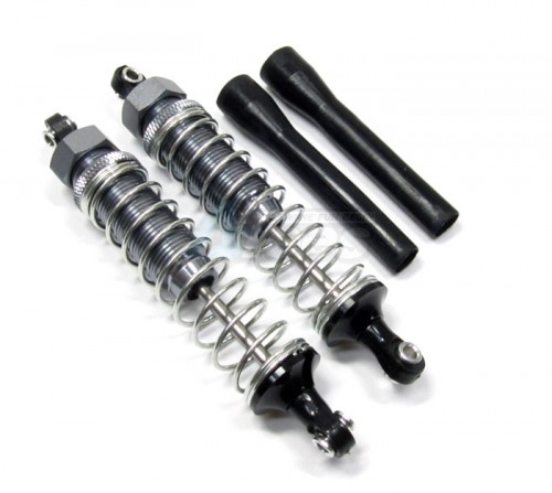 GPM Racing Axial EXO Aluminum Front Adjustable Spring Damper - 1 Pair Gun Metal