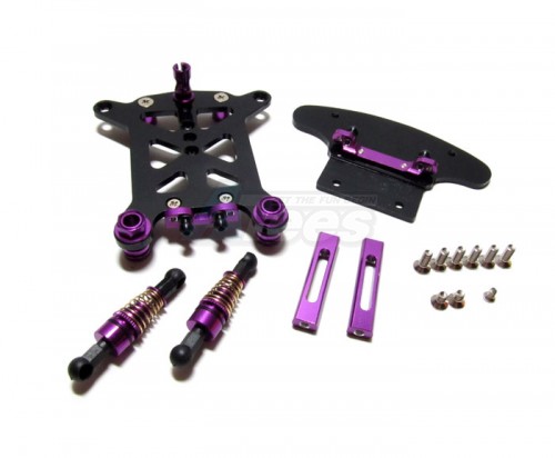 GPM Racing HPI Micro RS4 / Drift Fibre Body Plate + Post + Antenna Mount + Shocks Set Purple